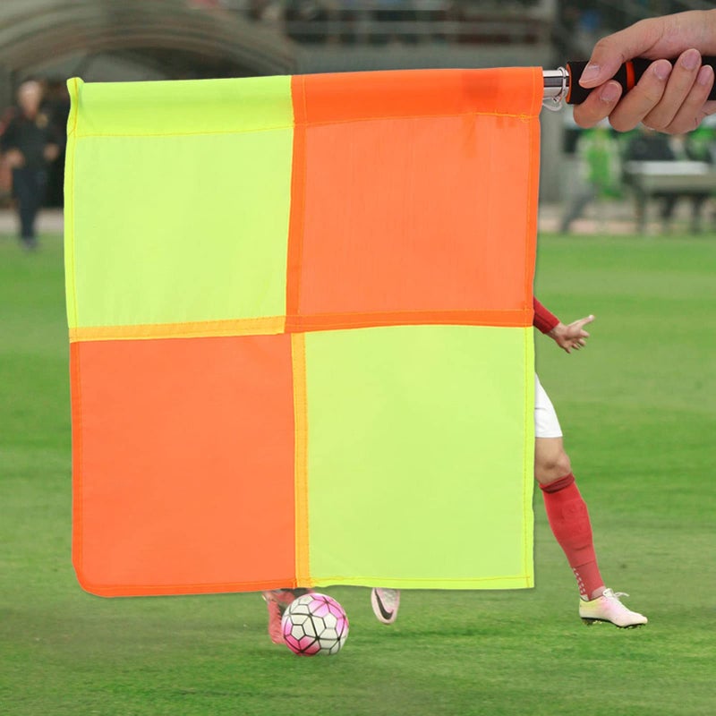 Eboxer 2 Pieces Referee Flag for Soccer Referee, Soccer Linesman Flag for Training Match, with Storage Bag & Steel Tube - Image 2